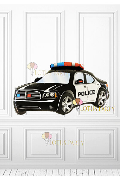 LOTUS PARTY Polis Arabası Folyo Balon - Polis Temalı Araba Folyo Balon - 1 Adet