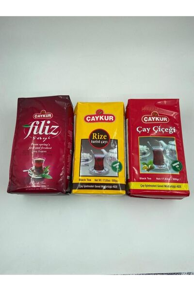 Çaykur FİLİZ ÇAY, TURİST ÇAY VE ÇAY ÇİÇEĞİ ÜÇLÜ PAKET 500X3
