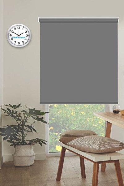 MEKSTOR Güneşlik - Düz Antresit Gri Stor Perde ( ithal mat kumaştır. )