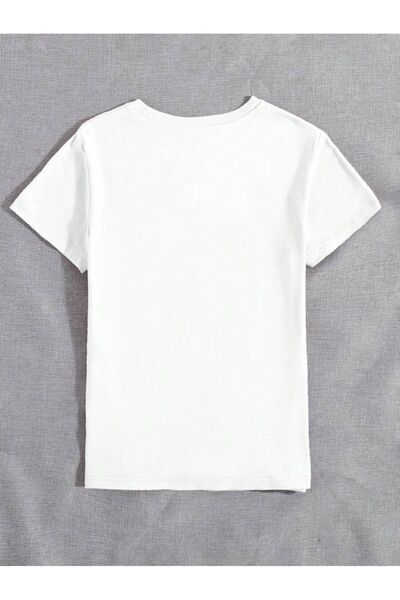 Moda Glo Dámské bílé oversize tričko s krátkým rukávem s motýlím květem