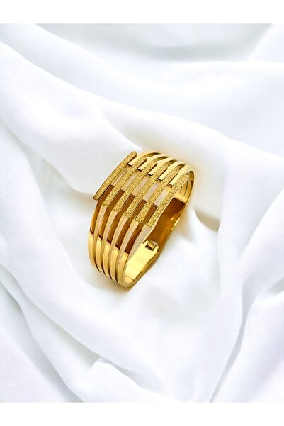 Only Vogue 2 Yıl Garanti Belgeli Çelik Altın Renk Kaburga Bilezik