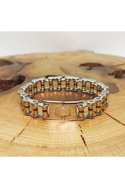 vogutima Men's Steel Bracelet - Thick Motorcycle Chain Model • in Light Box • to Lover • to Wife • to Father
