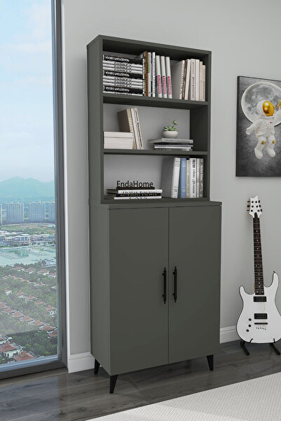 Enda Home Oras 6 Raflı 2 Kapaklı Dolaplı Kitaplık
