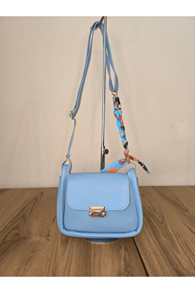 YMZBAG BEBE MAVİSİ FULAR DETAYLI,KADIN ÇAPRAZ ÇANTA