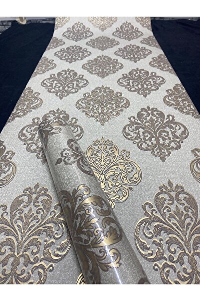 Golden Bej/gold Kabartmalı Damask Duvar Kağıdı