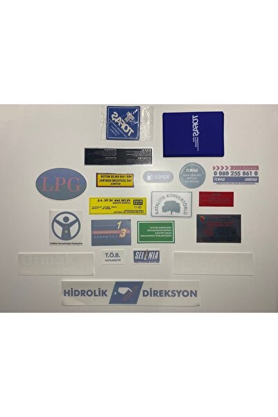 otodemir Tofaş Etiket Takımı Yeni 19 Adetli - Tofaş Etiket Takımı-tofaş Orjinal Etiket Takımı 1.kalite Baskı