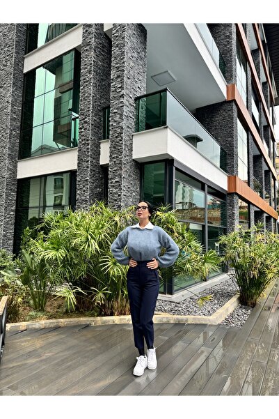 FGKBOUTİQUE Mavi Triko Kazak