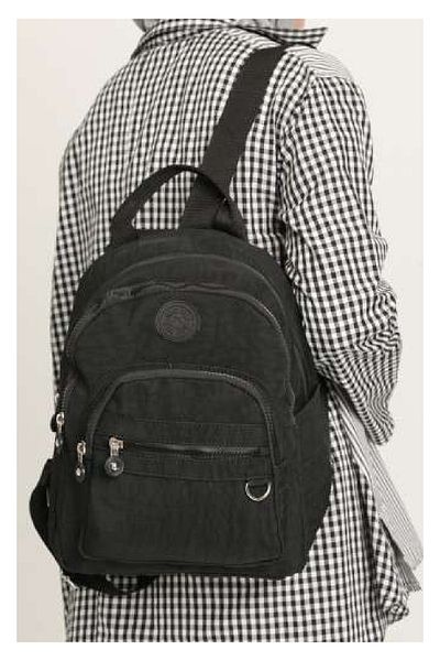 AlphaClub Bag Black Crinkle Waterproof Women's Backpack