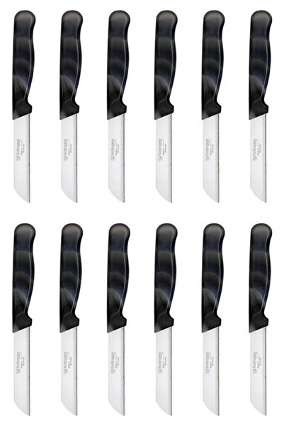 Solingen Mermer Desen Meyve Bıçağı 12'li Siyah
