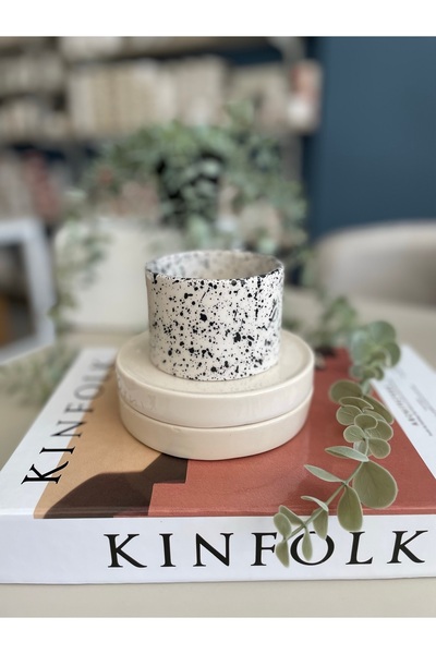 terraco ceramic طبق إسبرسو مزدوج مصنوع يدويًا من السيراميك