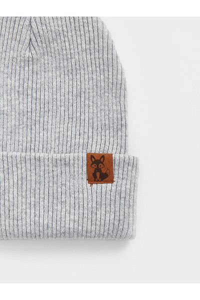 LC Waikiki LCW ACCESSORIES Jungen-Baskenmütze mit grauem Pompon-Detail