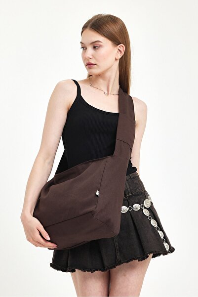 Fluffy Turkey Κλασική πάνινη τσάντα σχολικής τσάντας σε καφέ χρώμα και σχολική τσάντα ώμου (ΜΕΓΕΘΟΣ 27 X ΠΛΑΤΟΣ 35)