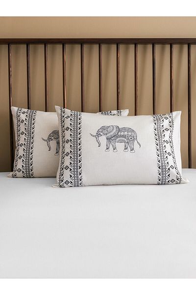 LC Waikiki Lcw Home 2-Piece Pillow Case - Black Printed, 50X70 cm