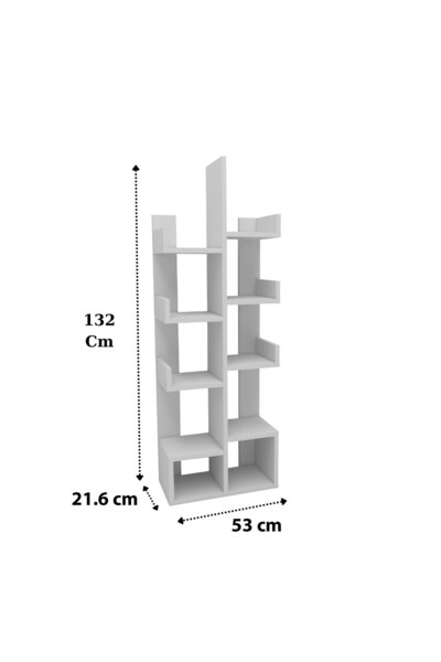 Enda Home Pamfilya 10 Bölmeli/raflı Kitaplık Antrasit Beyaz