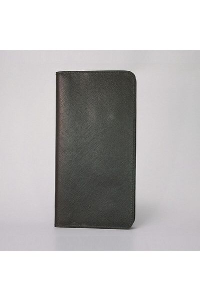 BON CARNET Кожен портфейл Acar Keops от черно и жълто - цип и копче, 11*21 см