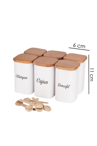 Lizzy 250 ml Vacuum Bamboo - Porcelain Look Acrylic Spoon, Set of 6 Gift