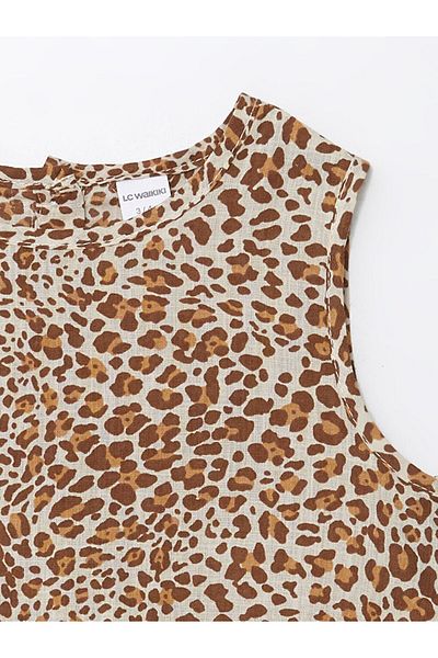 LC Waikiki Baby Girl - Crew Neck Sleeveless Leopard Blouse