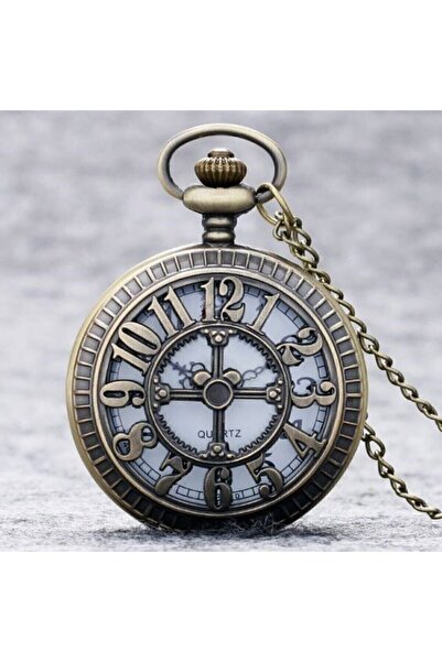 Gezginimport Embossed Chain Pocket Watch