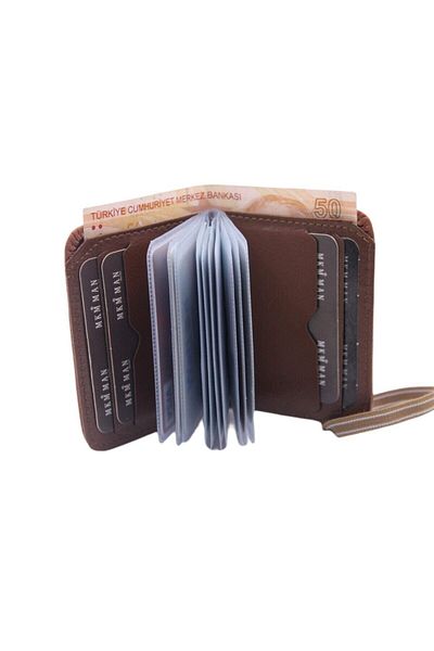 MKM MAN Mkm Faux Leather Wallet with Transparent Card Holder and Rubber Lock