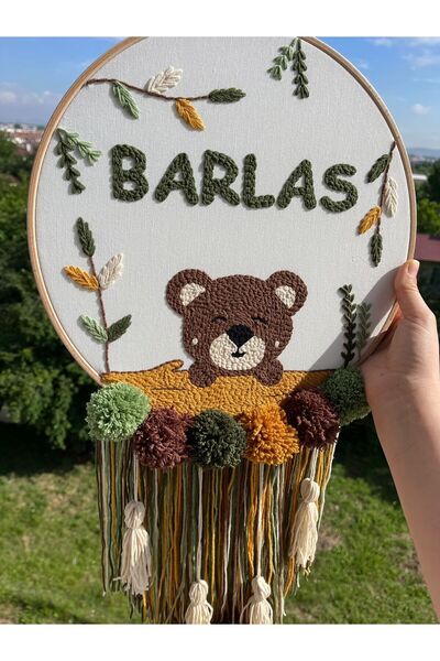 punch passion Bebek kapı süsü, hastane kapı süsü,  30 cm, punch nakışlı, isim...