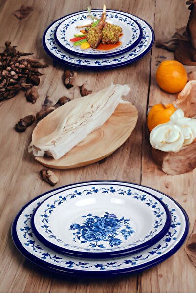 İnci Emaye 24-30 No 2 Pack Enameled Dinner Plate Plate Serving Food Camping Picnic