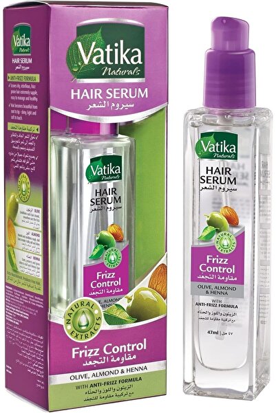 Vatika Naturals Elektriklenme Kontrolü- Kabarma Önleyici Saç Serumu | Zeytin, Badem ve Kına | 47 ml
