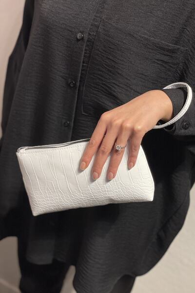 PurpleART Біла крокодилова сумочка для жінок - Croco