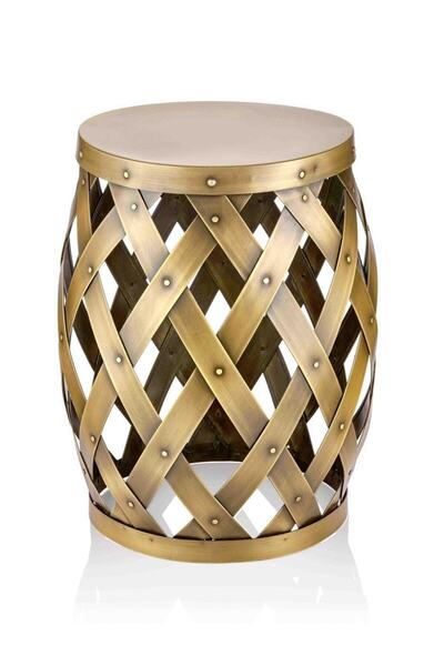 KOCHER Antik Gold Tabure & Yan Sehpa 35 Cm H 50 Cm
