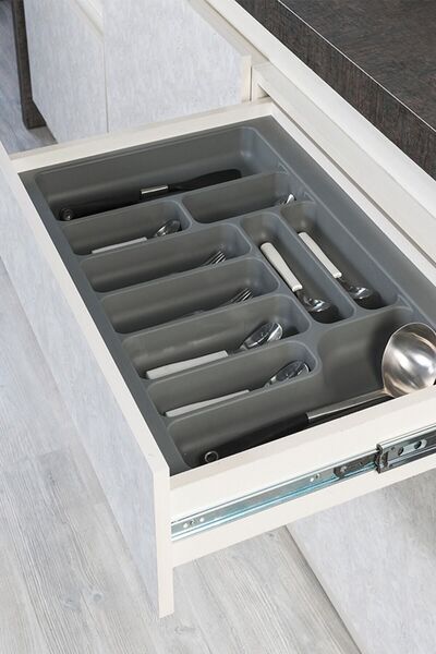 STARAX Gri Renk Çekmece Içi Düzenleyici Kaşıklık S-2288 / 64x49 Cm
