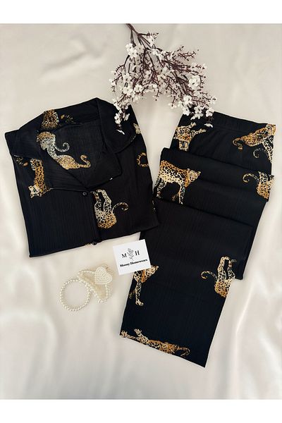 MH Moony Homewears Setul de pijamale leopard