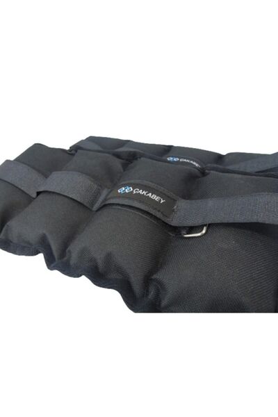 ÇAKABEY El Ayak Bilek Ağırlığı 1 Kg +1 Kg (TOPLAM 2 KG) Siyah Kum Torbası Ayarlanabilir Cırt