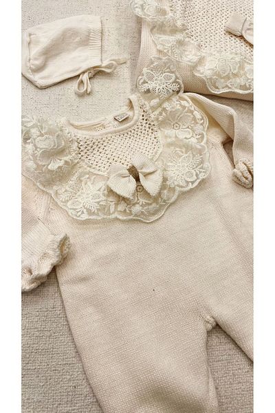 Nipperland Knitwear hospital discharge set for baby girl and boy 100% organic cotton