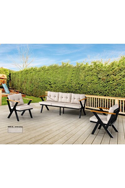 Dekoroom's Zeta 3 1 1 Balkon Takımı, Bahçe Mobilyası, Çay Seti, Kafe Oturma G...