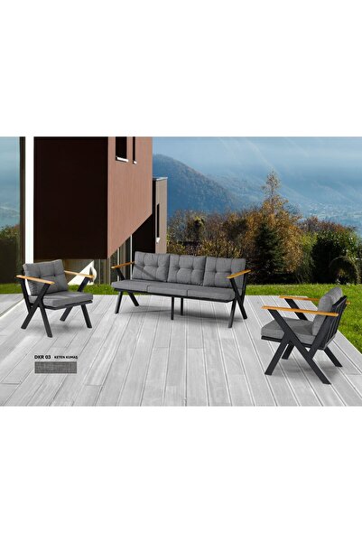 Dekoroom's Zeta 3 1 1 Balkon Takımı, Bahçe Mobilyası, Çay Seti, Kafe Oturma G...