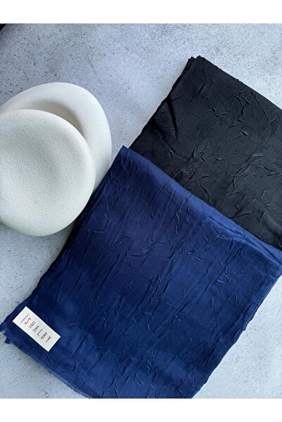 shalby Bambu Crash Şal 2'li Set Siyah-lacivert