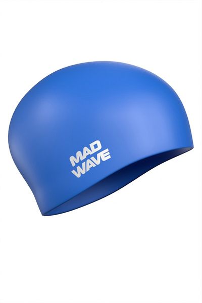 Mad Wave Blue Silicone Long Hair Cap