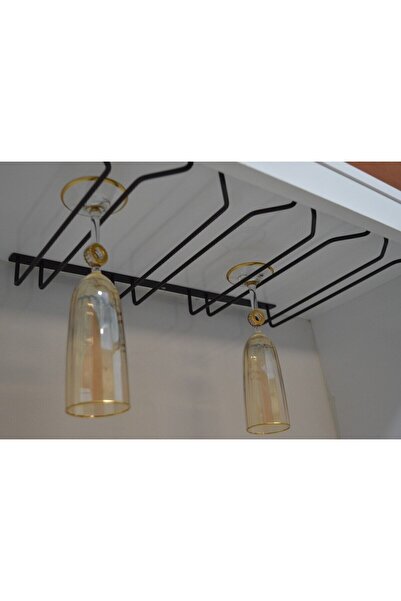 filamento 4 Bölmeli Siyah V Metal Kadehlik Bardaklık Kadeh Askısı