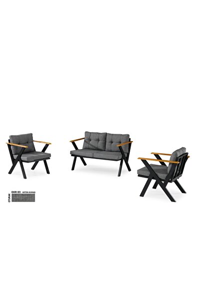 Dekoroom's Zeta 2 1 1 Balkon Takımı, Bahçe Mobilyası, Çay Seti, Kafe Oturma Grubu, Teras Koltuk Takımı