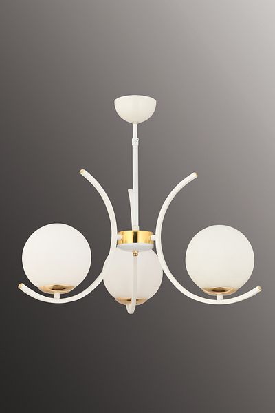avimonaydınlatma OPPO 3-Piece White Globe Glass - غرفة معلقة حديثة على شكل ثريا لغرفة المعيشة