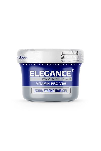 Elegance Extra Strong Protection Hair Gel - Blue, 250ml | Flake-Free, Vitamin-Enriched, All-Day Hold
