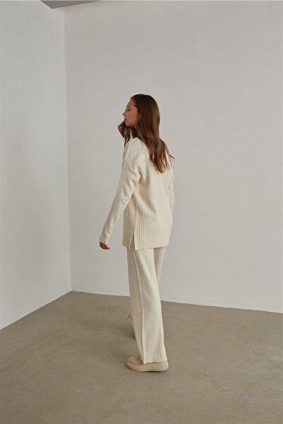 modabirsen Button Detailed Ribbed Knitwear Set