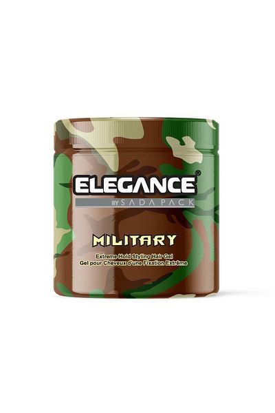 Elegance جل الشعر ثلاثي المفعول - عسكري، 500 مل | تثبيت قوي، لمسة نهائية لامعة، تصفيف مرن