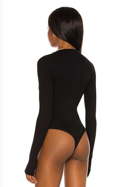 Zagrep Дамско копринено тело от трикотажно трико с докосване на пръсти, черно тяло