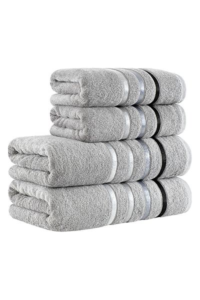 Karna Home Σετ Πετσέτες Μπάνιου 4 Τεμαχίων Ballet Grey