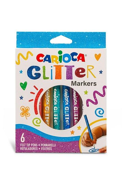 CARIOCA Glitter Felt Pen - 6 Pieces Mimbshopp 1055529