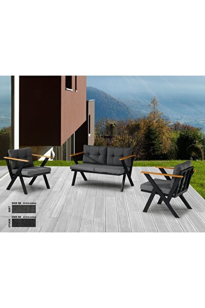 Dekoroom's Zeta 2 1 1 Balkon Takımı, Bahçe Mobilyası, Çay Seti, Kafe Oturma G...