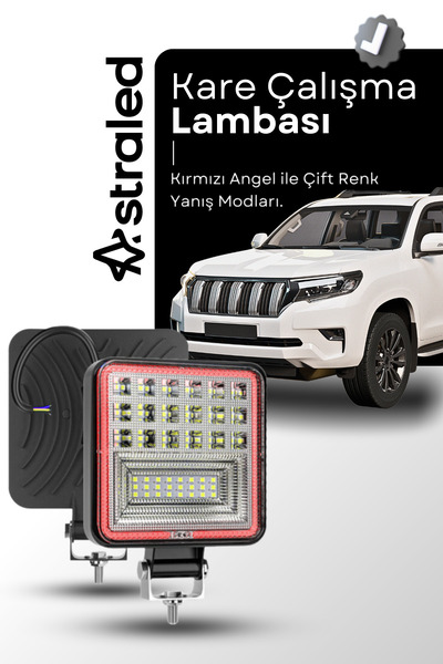 ASTRA LED Off Road 12-24 Volt Kare Sis Farı DRL KIRMIZI 4 inç 126 W Oto Çalış...