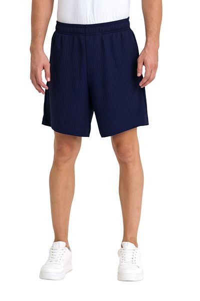 Adams Ανδρικό σορτς πλεκτό με βάφλα Navy Blue Confort Fit