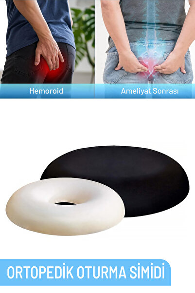 Tam12 Ortopedik Oturma Simidi Ortası Açık Halka Şeklinde Basur Minderi Koltuk Sandalye Yastığı