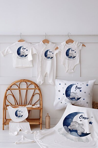 Lilabio %100 Organik Isme Özel Isimli 10lu Hastane Çıkışı Fil